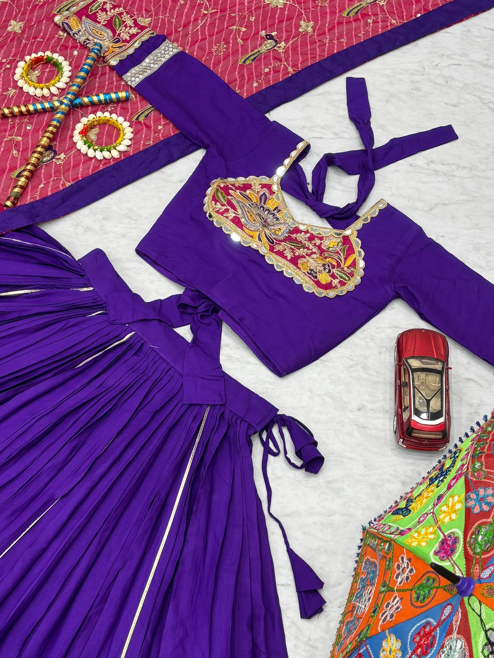 Navratri Special Pure Cotton Lehenga Choli Set (6 Meter Flare)