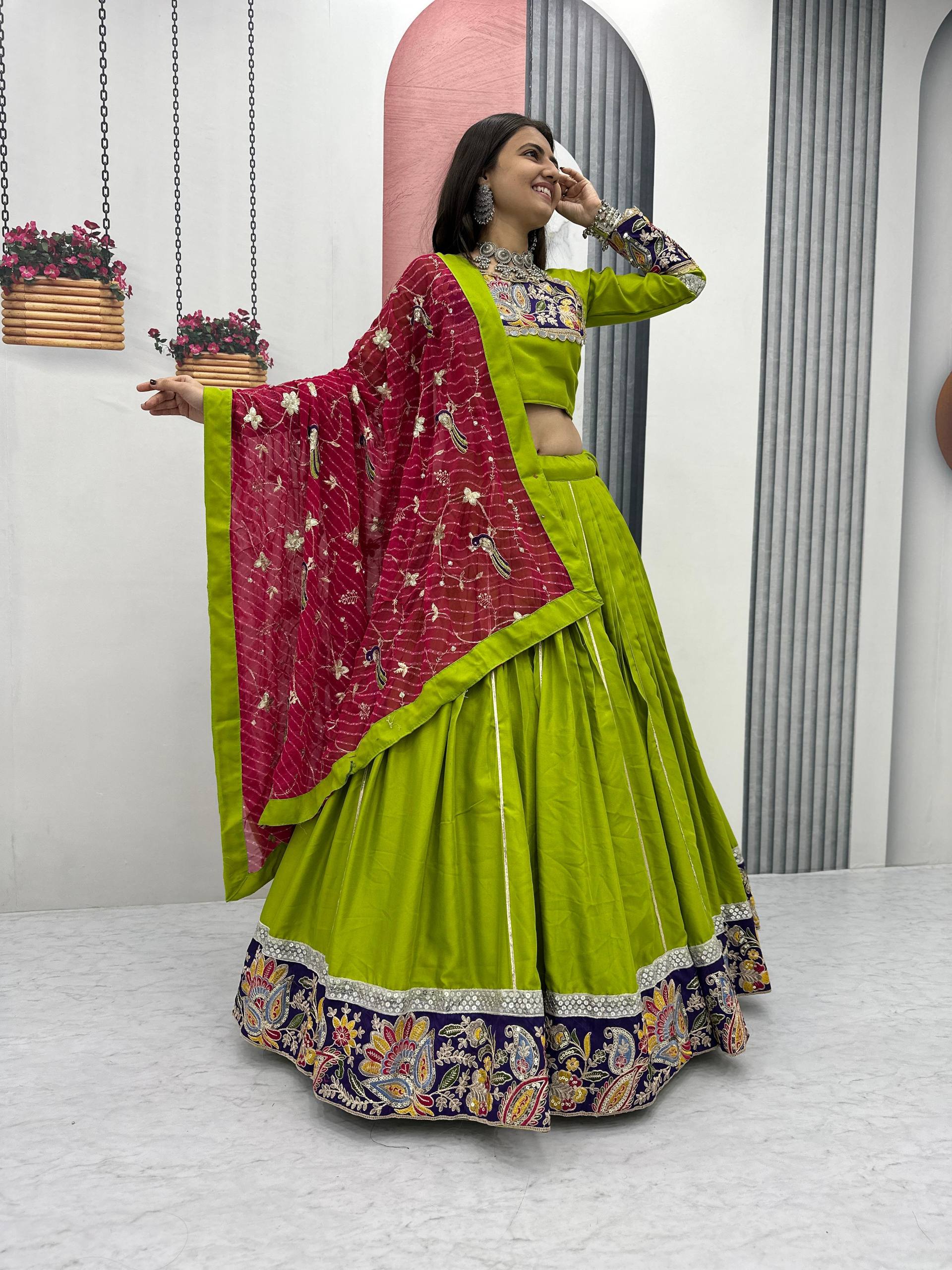 Navratri Special Pure Cotton Lehenga Choli Set (6 Meter Flare)