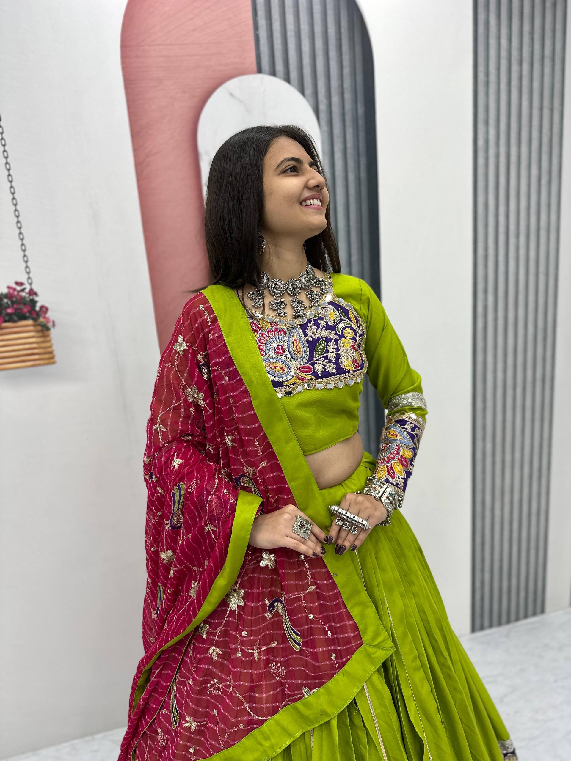 Navratri Special Pure Cotton Lehenga Choli Set (6 Meter Flare)