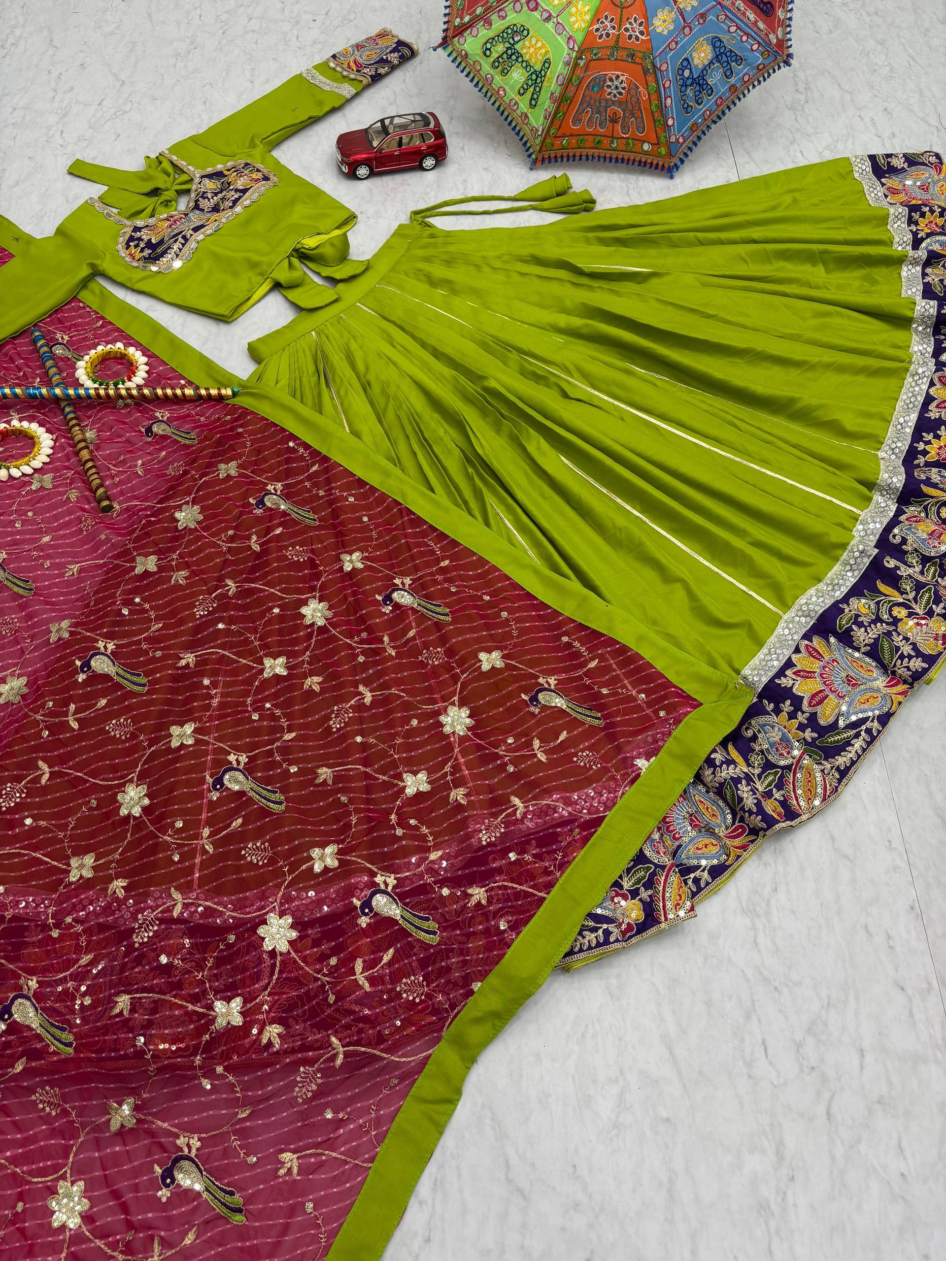 Navratri Special Pure Cotton Lehenga Choli Set (6 Meter Flare)