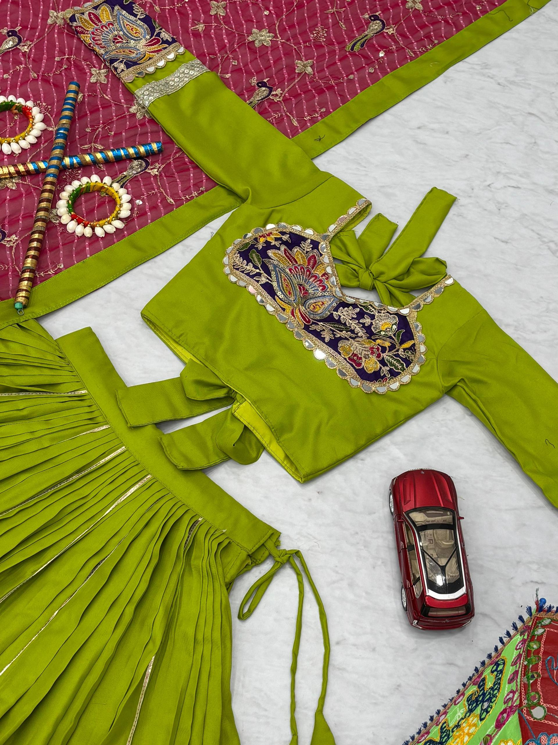Navratri Special Pure Cotton Lehenga Choli Set (6 Meter Flare)