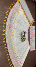 Ivory Tassel Mirror Embroidered Lehenga Choli
