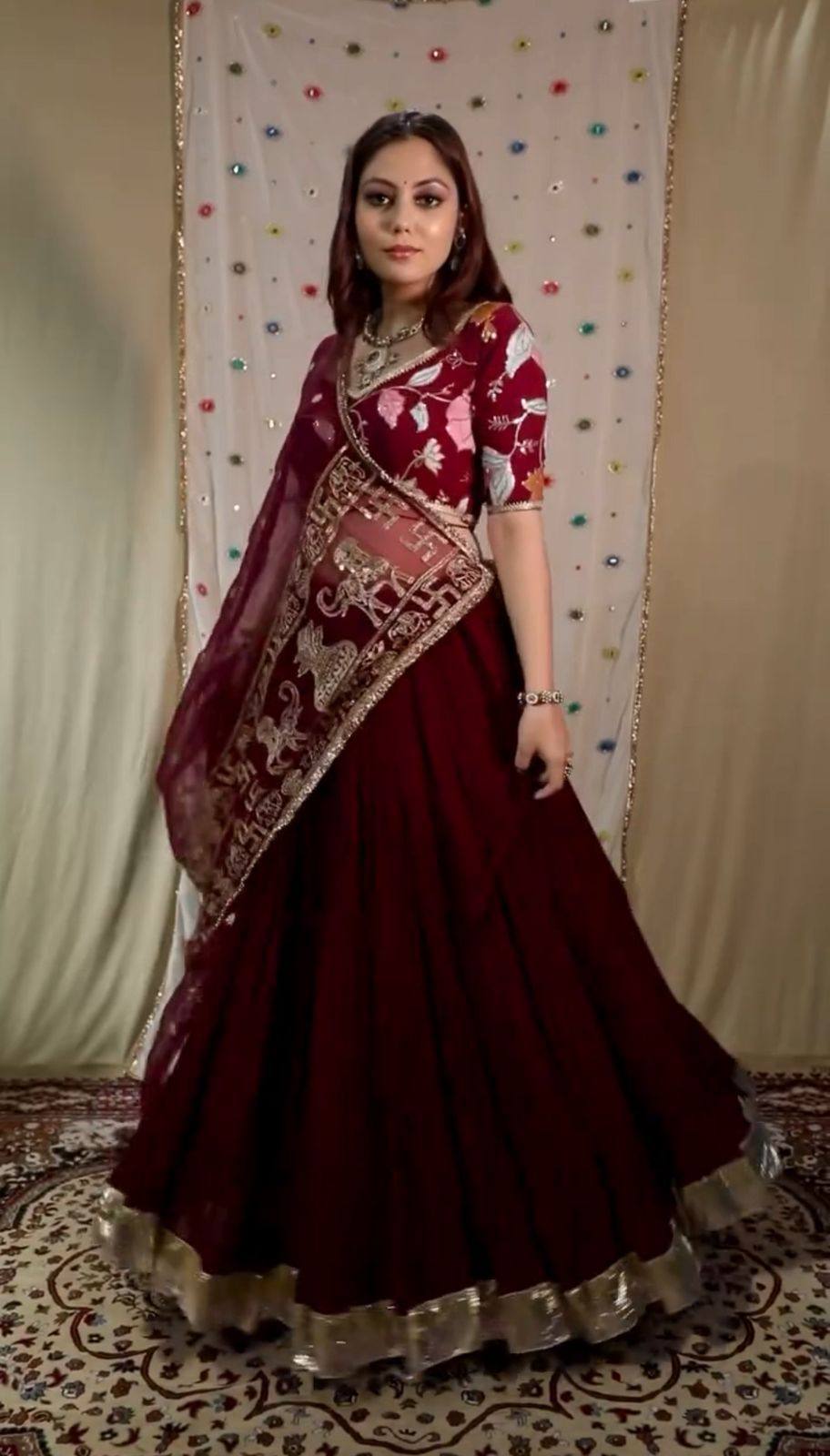 Navratri 9 Meter Flair Lehenga Choli Fox Georgette Embroidery Sequence Work Heavy Dupatta