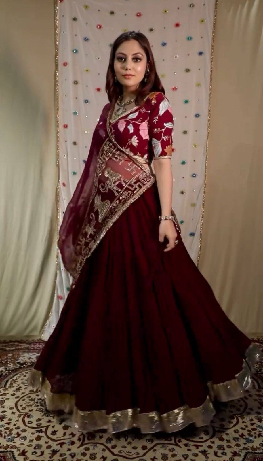 Navratri 9 Meter Flair Lehenga Choli Fox Georgette Embroidery Sequence Work Heavy Dupatta