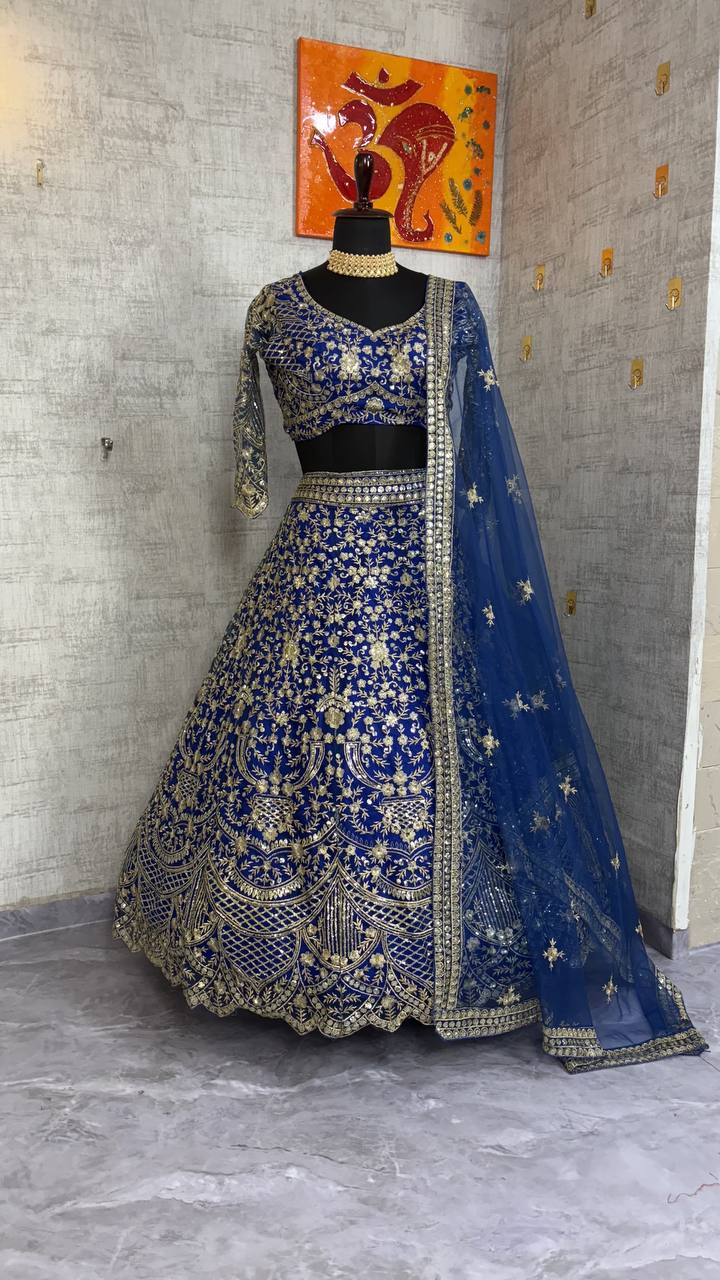 Women's Twinkle Silk Lehenga Choli - Sequins & Embroidery Work