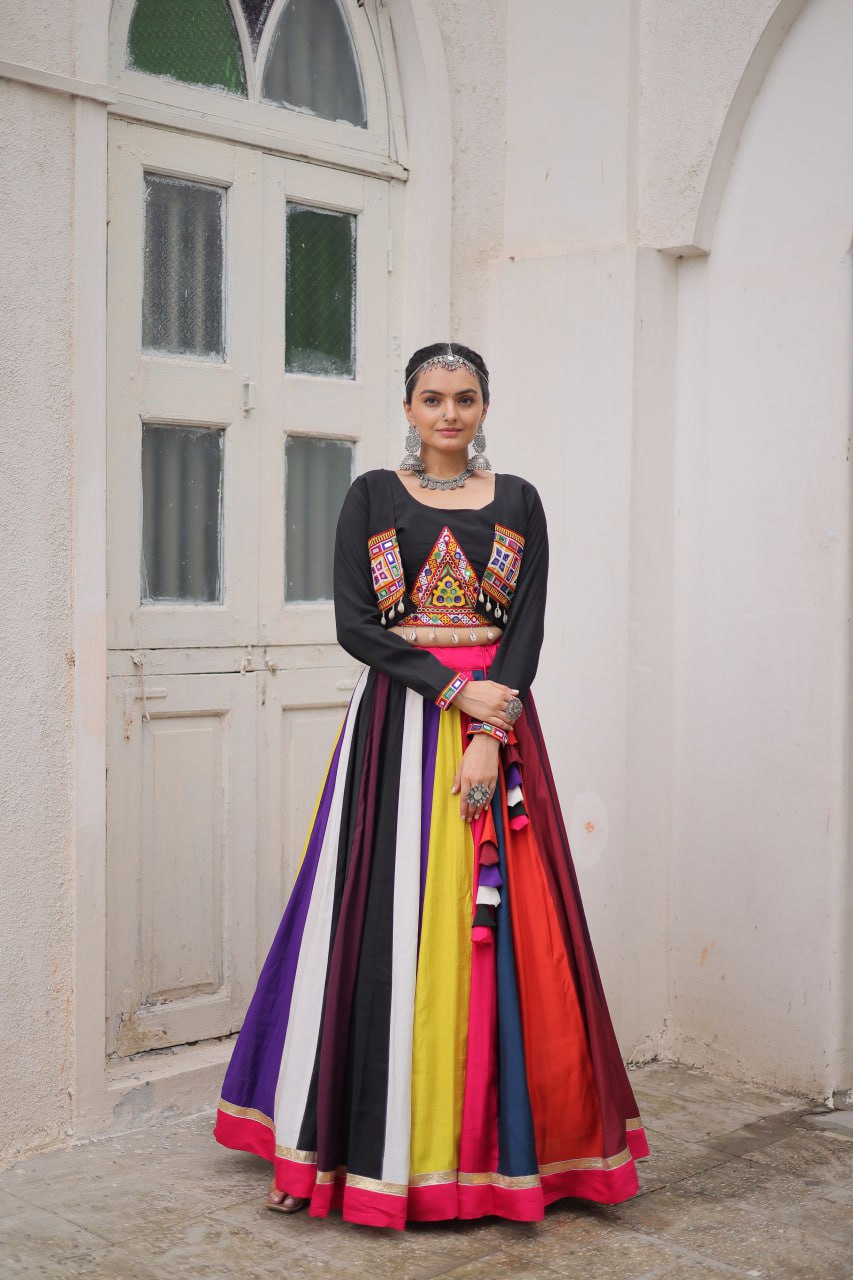 LW-7143 - Designer Koti Style Gamthi Lehenga Set Navratri