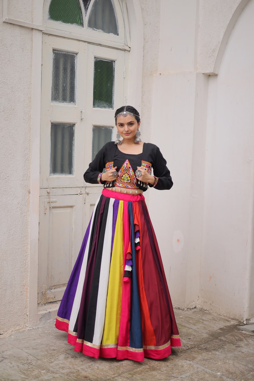 LW-7143 - Designer Koti Style Gamthi Lehenga Set Navratri