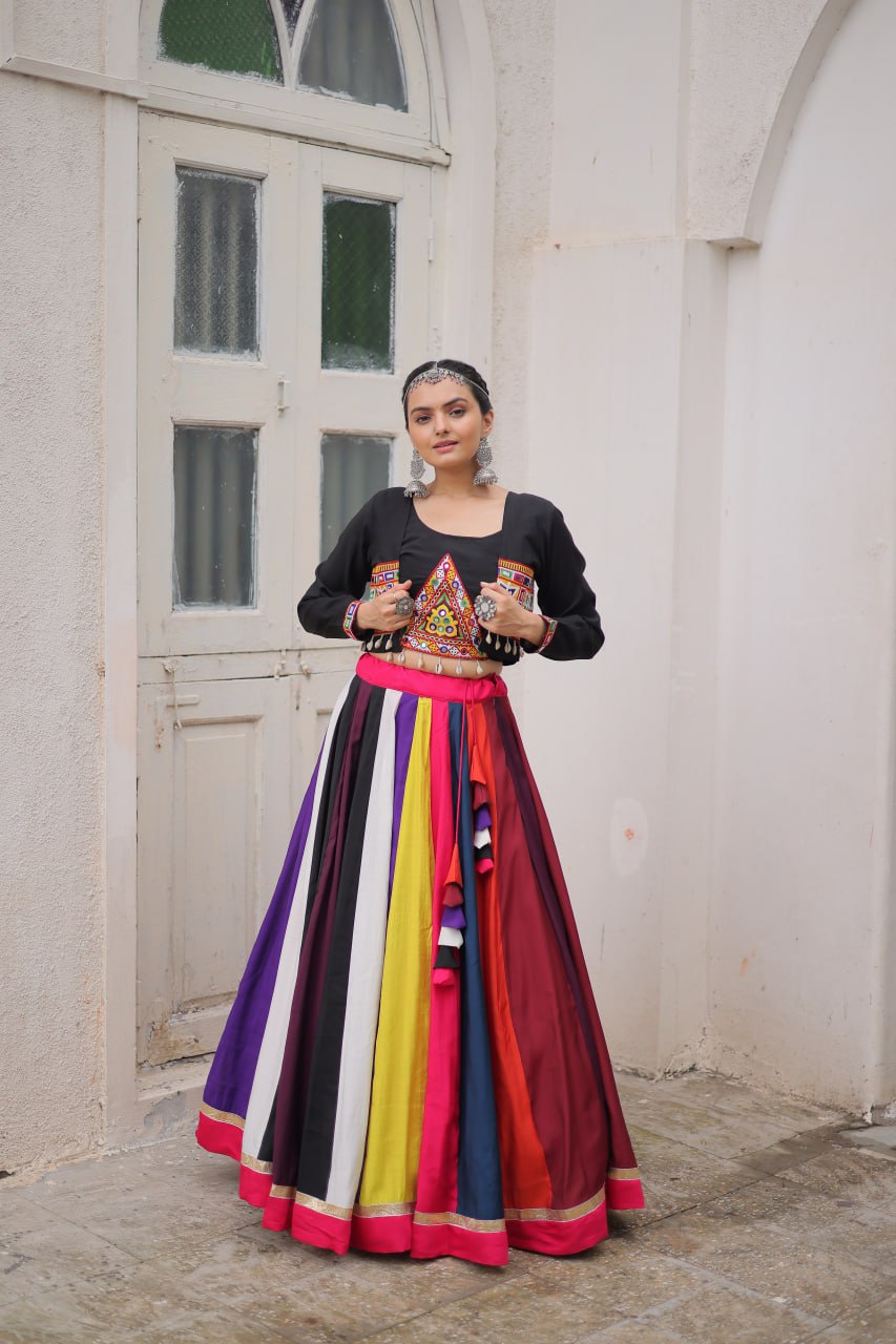 LW-7143 - Designer Koti Style Gamthi Lehenga Set Navratri