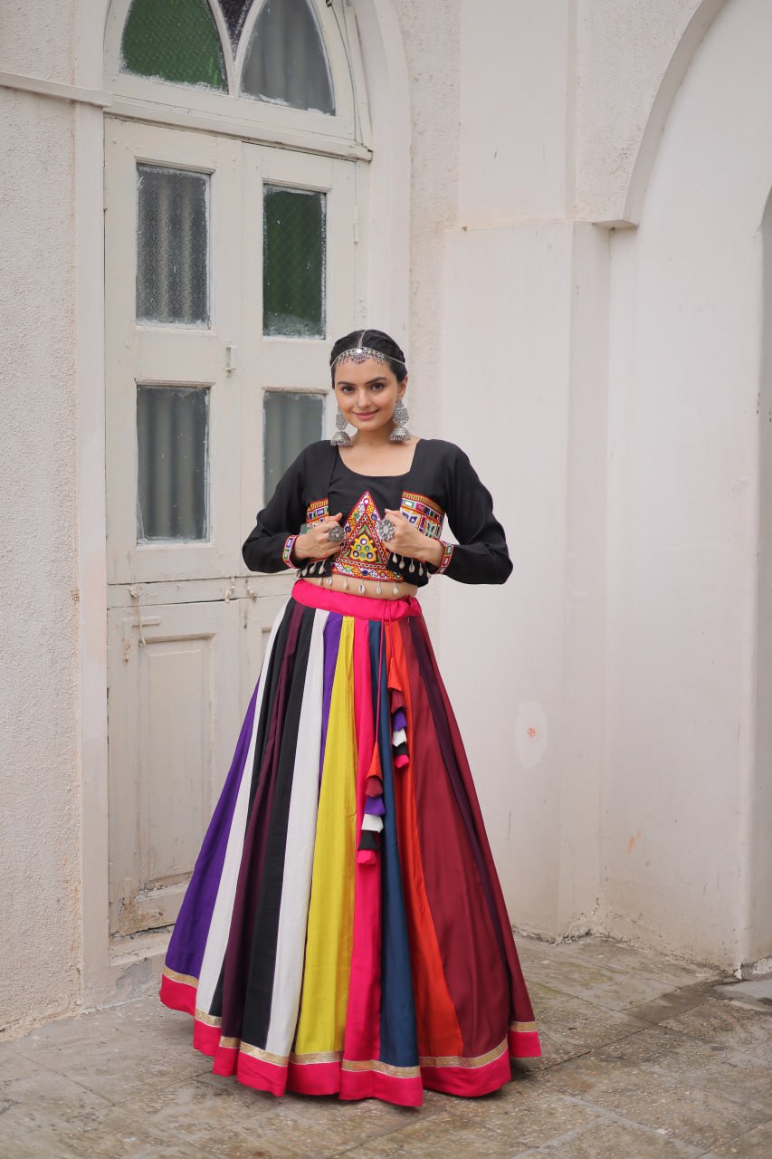LW-7143 - Designer Koti Style Gamthi Lehenga Set Navratri