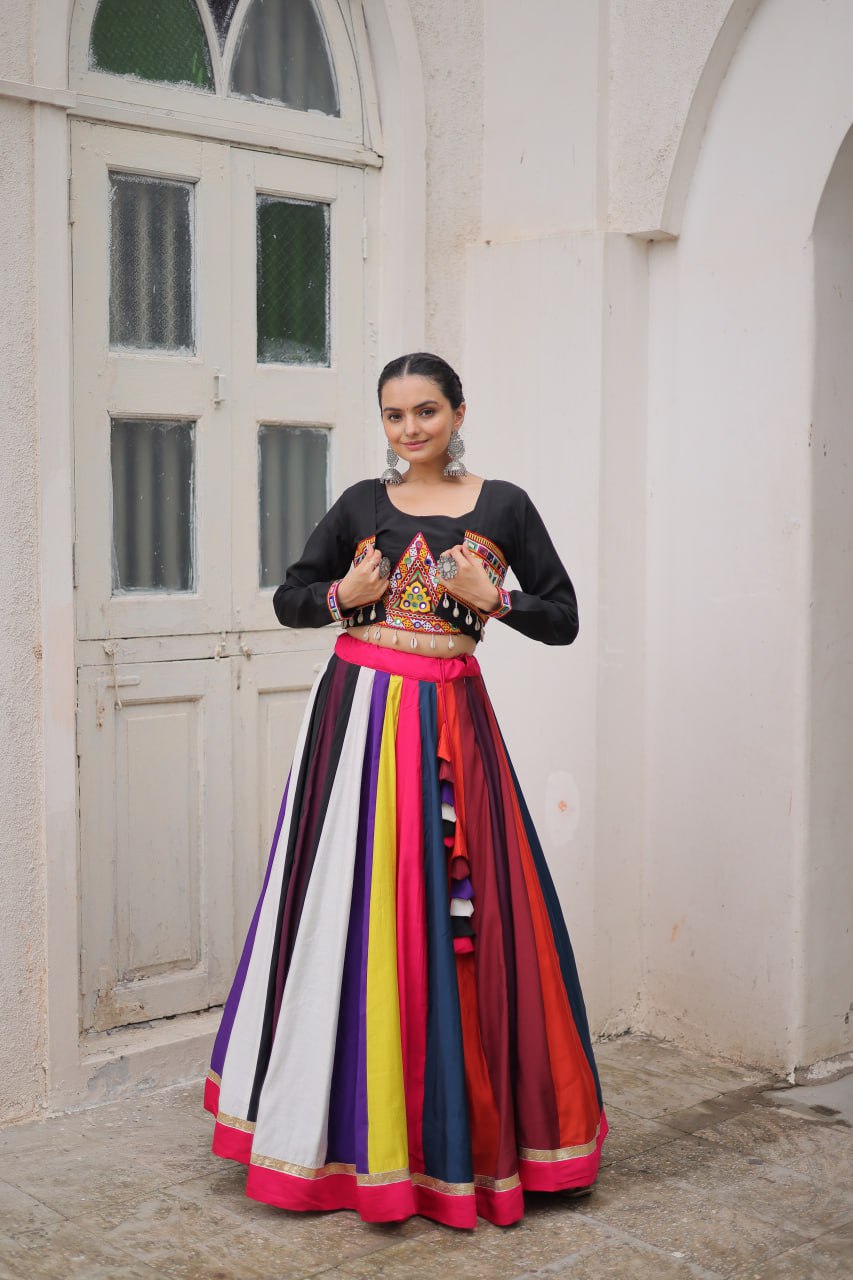 LW-7143 - Designer Koti Style Gamthi Lehenga Set Navratri