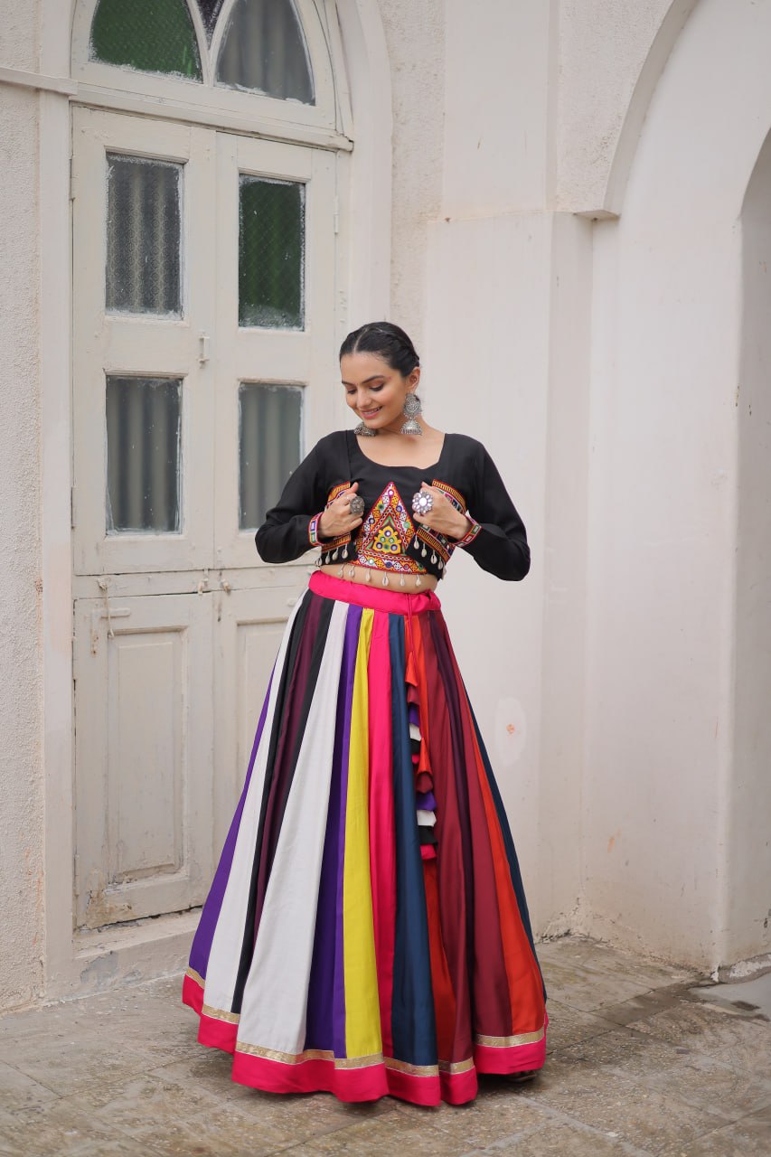 LW-7143 - Designer Koti Style Gamthi Lehenga Set Navratri