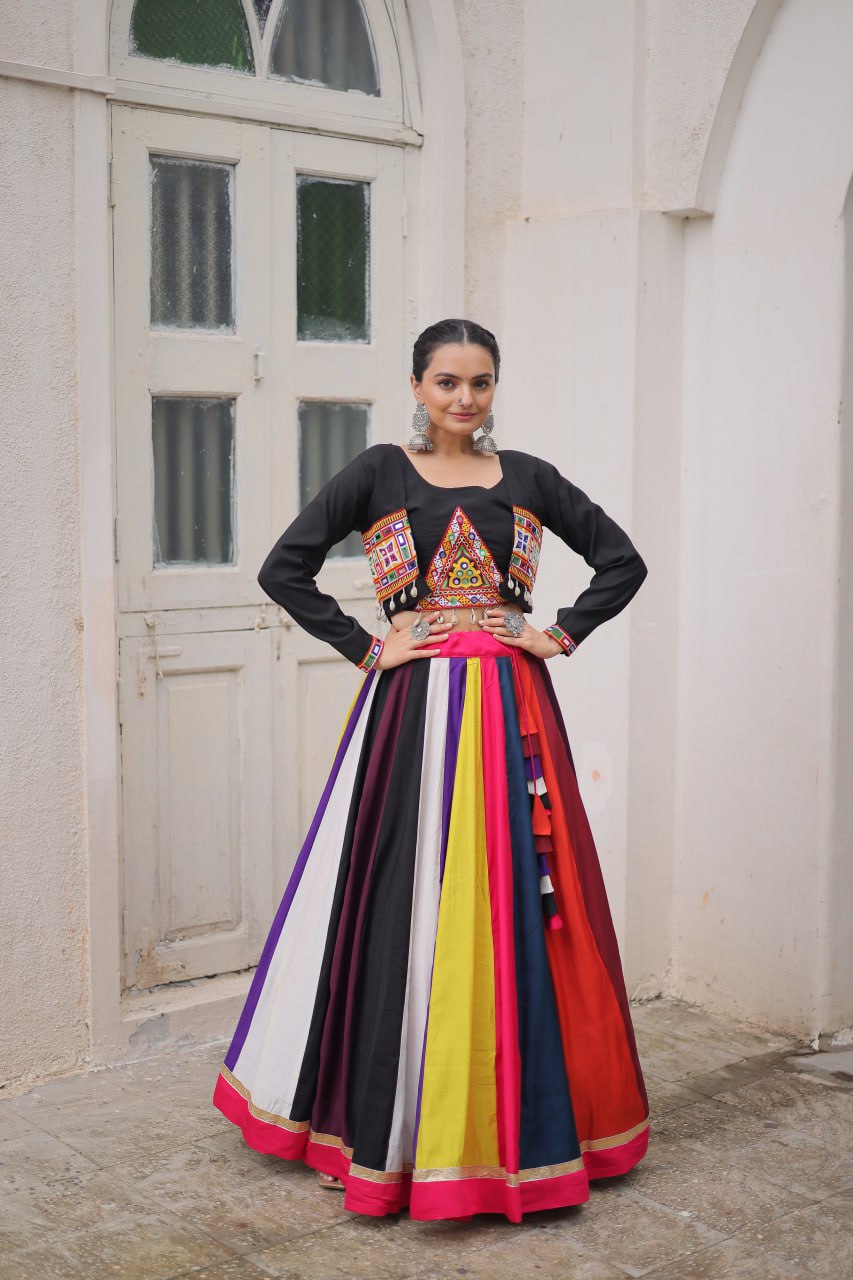 LW-7143 - Designer Koti Style Gamthi Lehenga Set Navratri