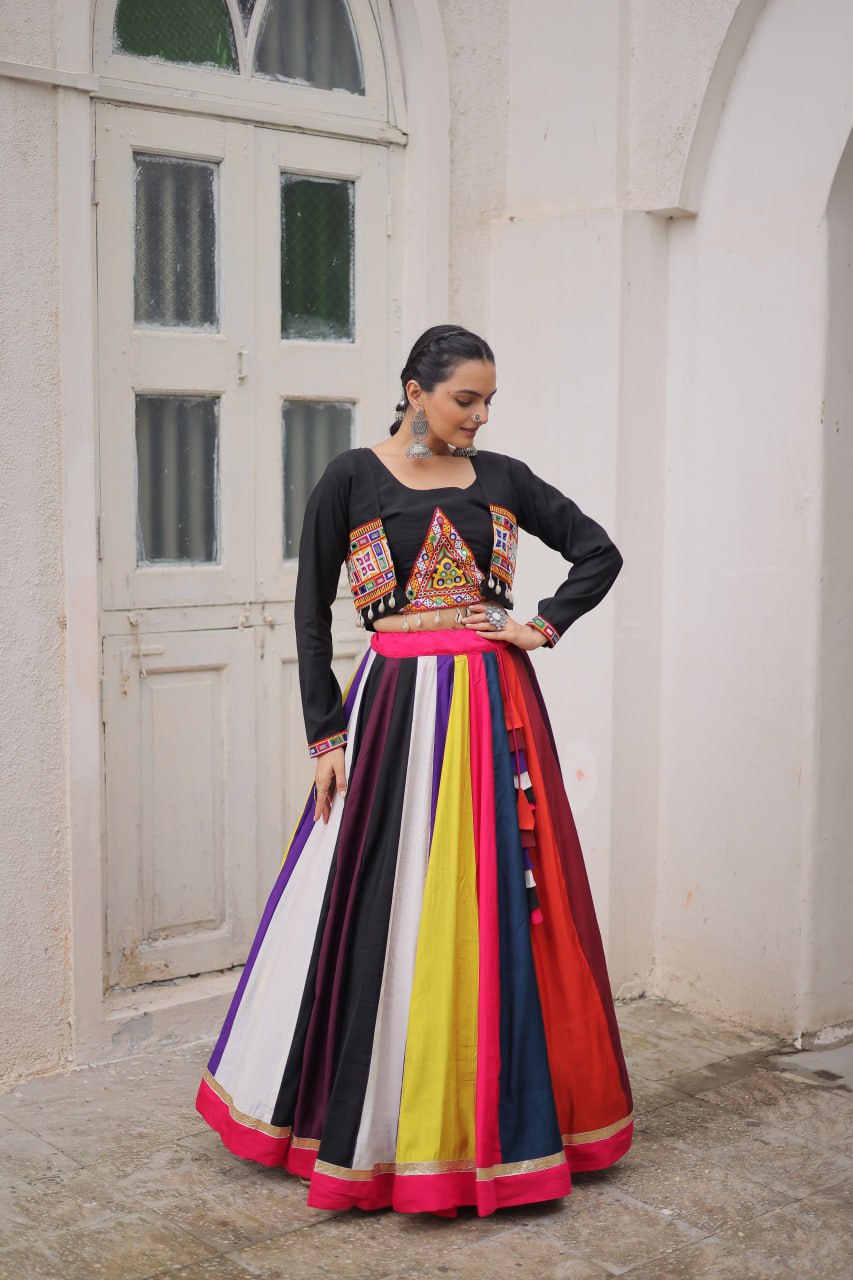 LW-7143 - Designer Koti Style Gamthi Lehenga Set Navratri
