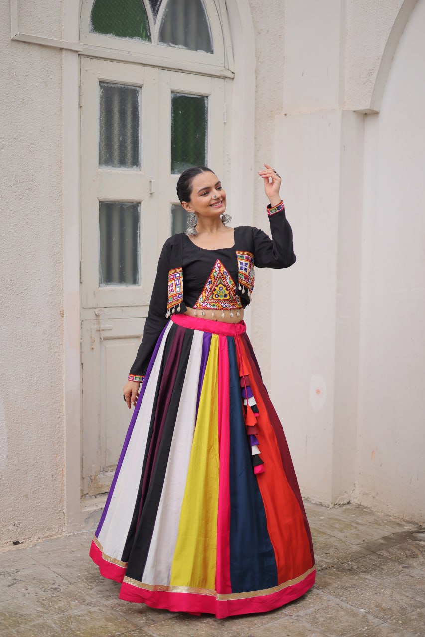 LW-7143 - Designer Koti Style Gamthi Lehenga Set Navratri