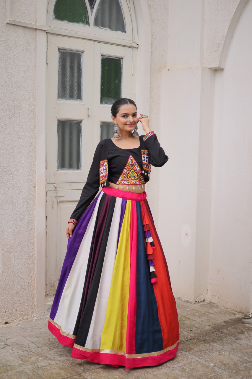 LW-7143 - Designer Koti Style Gamthi Lehenga Set Navratri