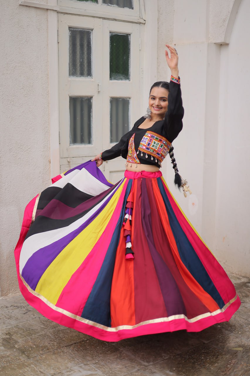 LW-7143 - Designer Koti Style Gamthi Lehenga Set Navratri
