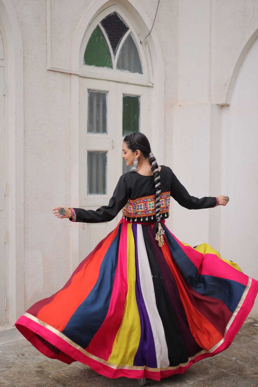LW-7143 - Designer Koti Style Gamthi Lehenga Set Navratri