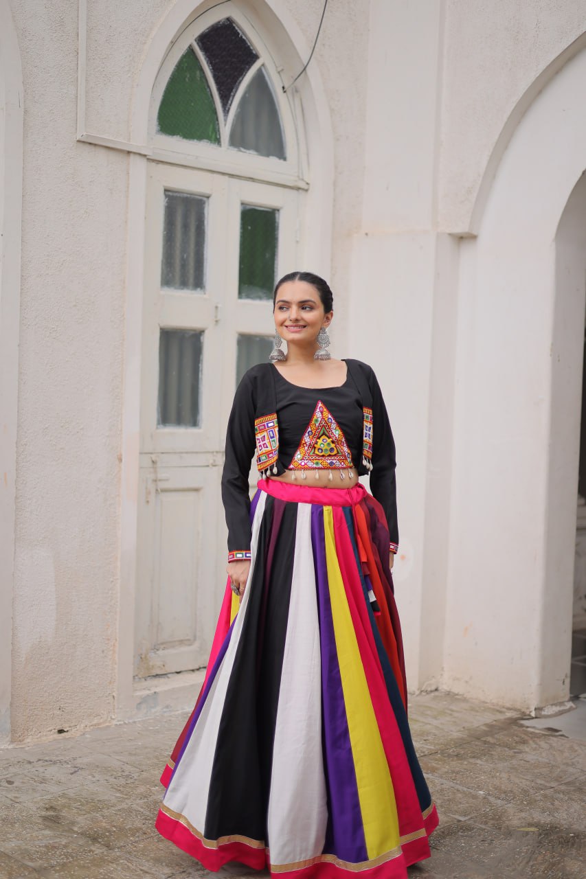 LW-7143 - Designer Koti Style Gamthi Lehenga Set Navratri