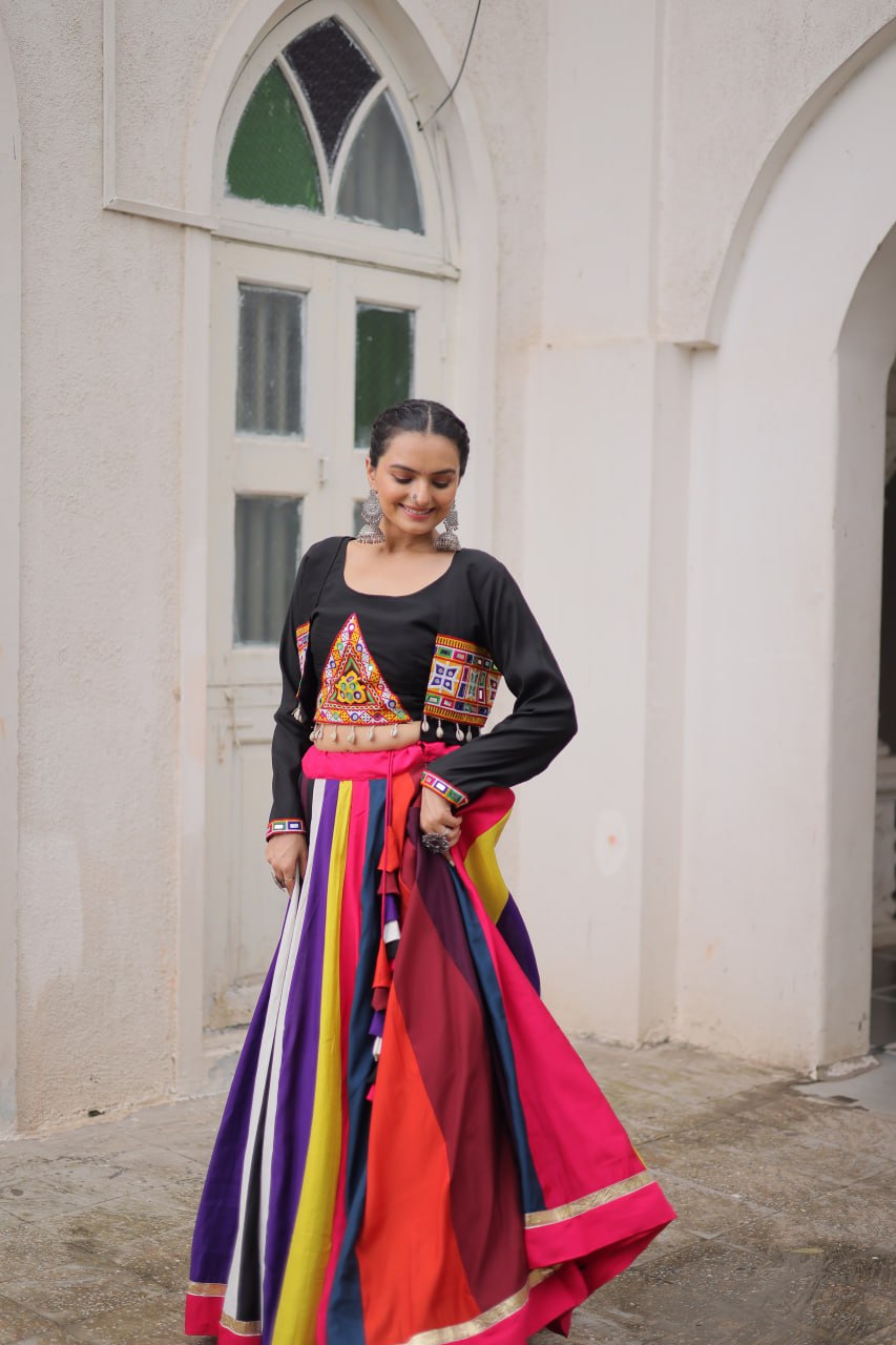 LW-7143 - Designer Koti Style Gamthi Lehenga Set Navratri