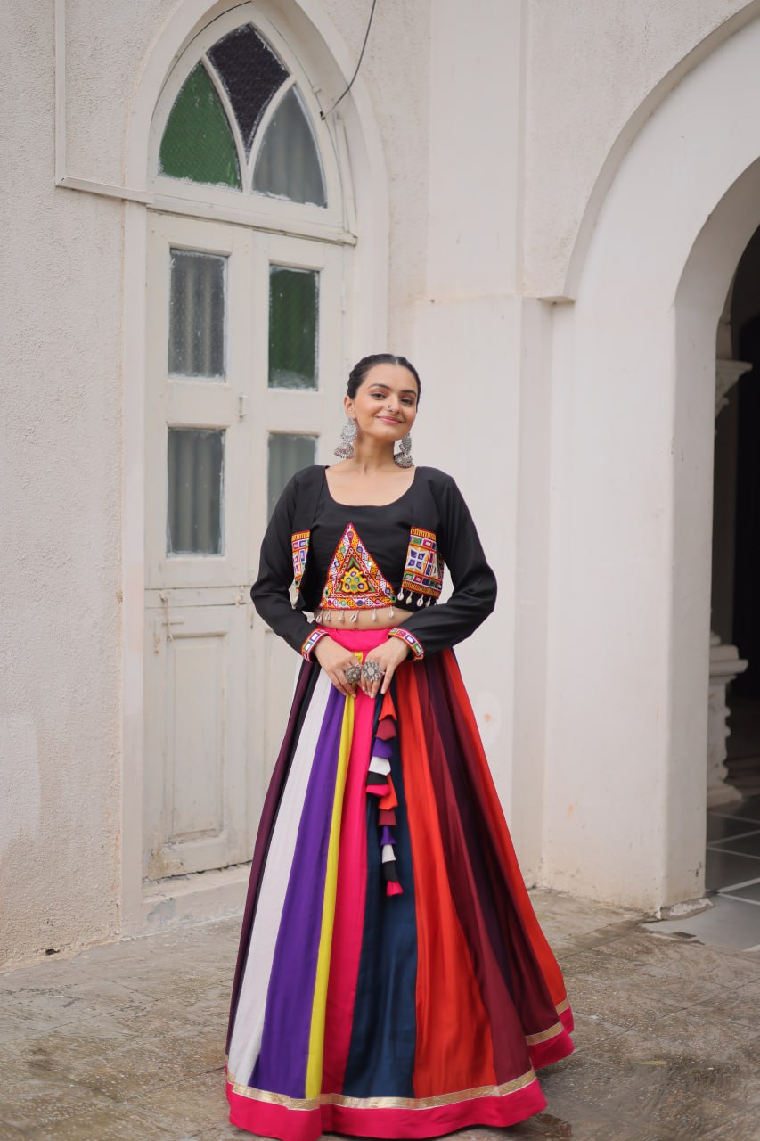 LW-7143 - Designer Koti Style Gamthi Lehenga Set Navratri