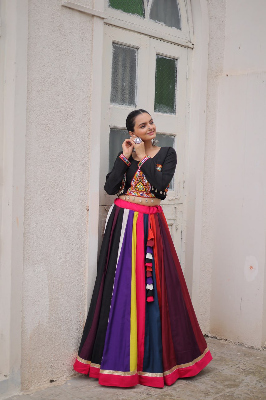 LW-7143 - Designer Koti Style Gamthi Lehenga Set Navratri