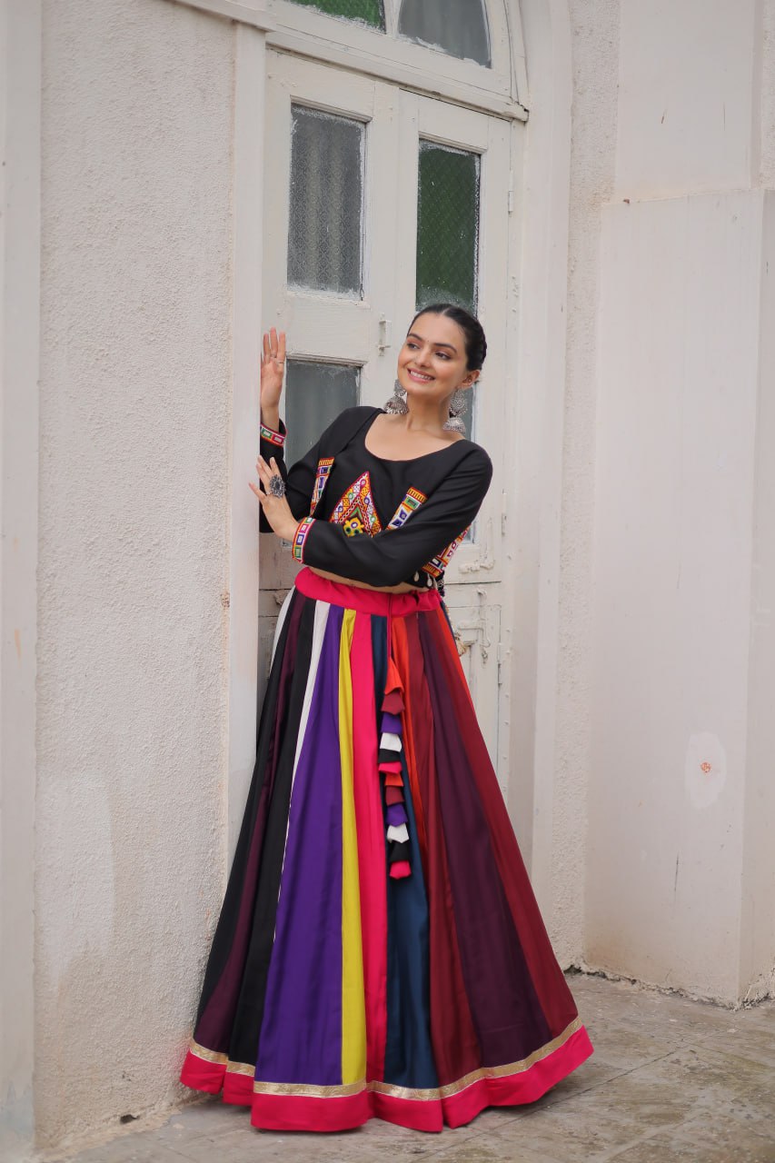 LW-7143 - Designer Koti Style Gamthi Lehenga Set Navratri