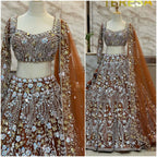 Lehenga Choli with Butterfly & Floral Sequins Embroidery