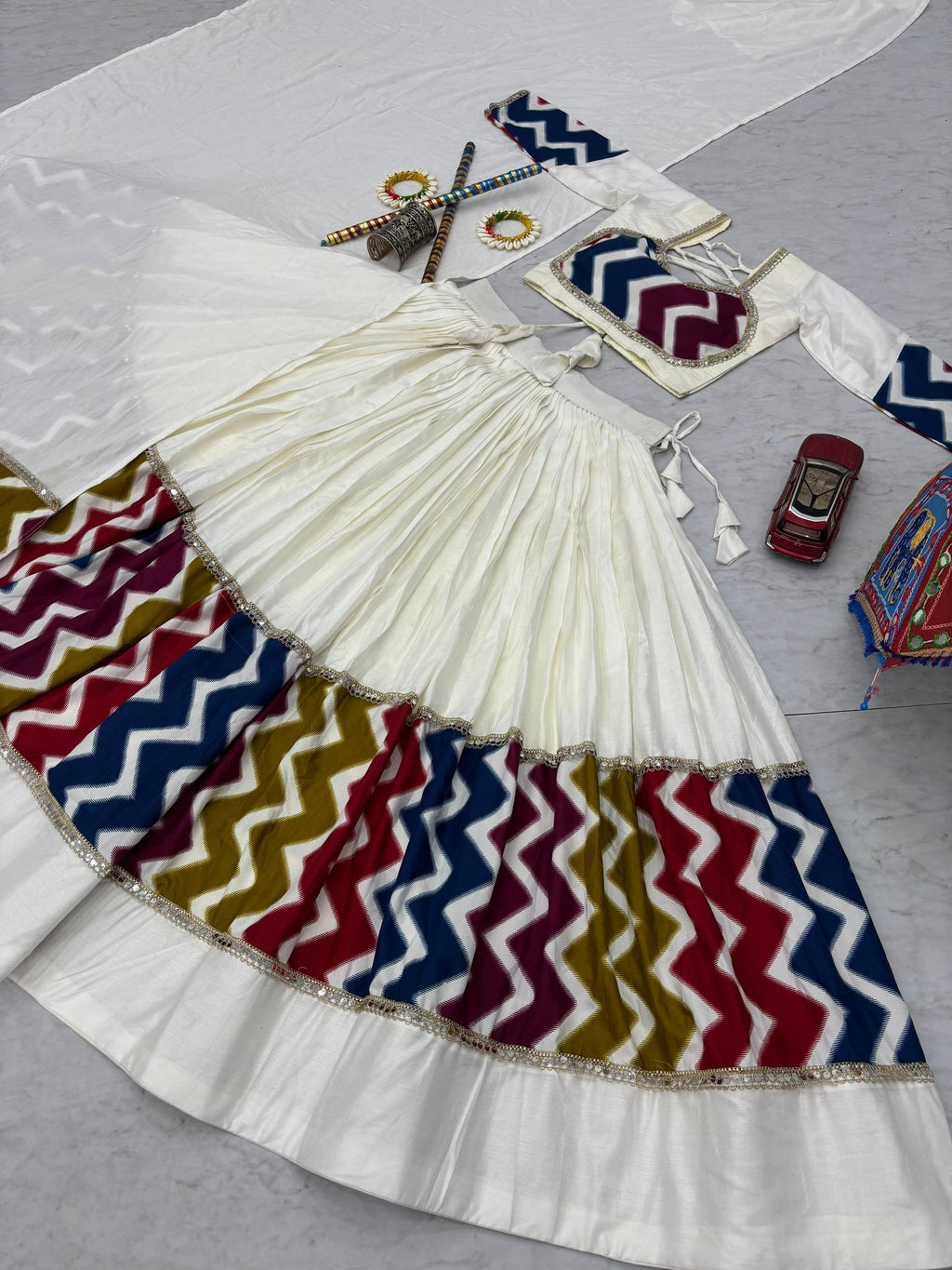 Navratri Special Pure Cotton Lehenga Choli with 6 Meter Flair | Big Flair Lehenga for Garba | Ready to Wear