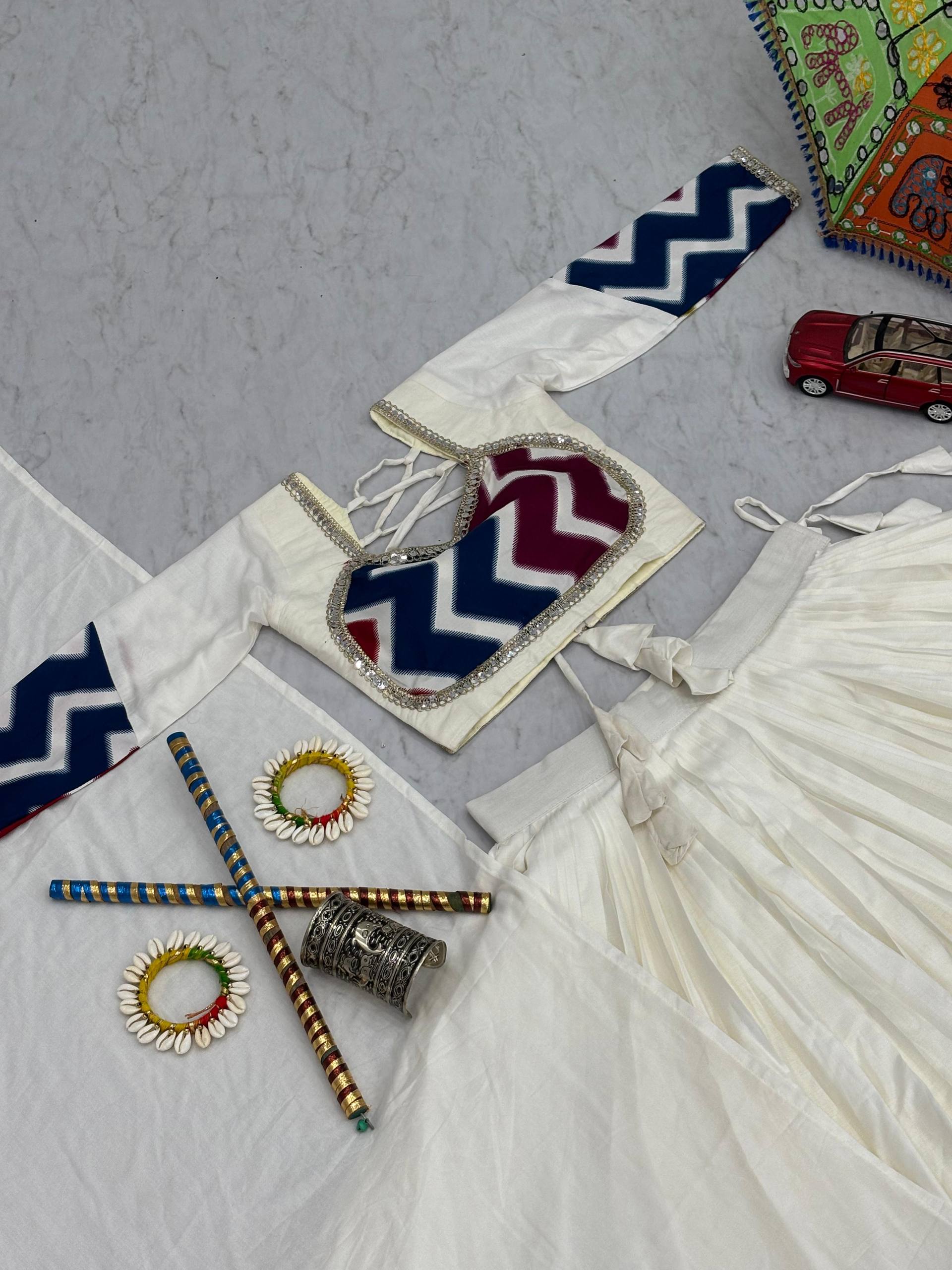 Navratri Special Pure Cotton Lehenga Choli with 6 Meter Flair | Big Flair Lehenga for Garba | Ready to Wear