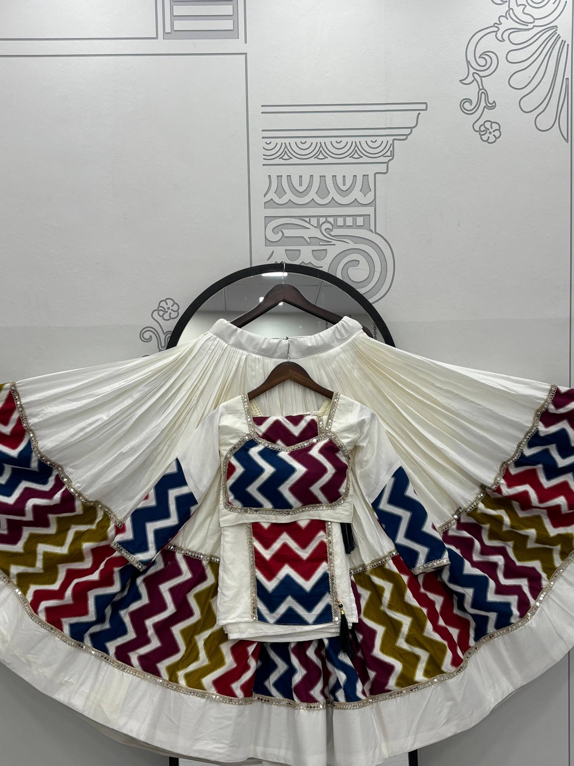 Navratri Special Pure Cotton Lehenga Choli with 6 Meter Flair | Big Flair Lehenga for Garba | Ready to Wear
