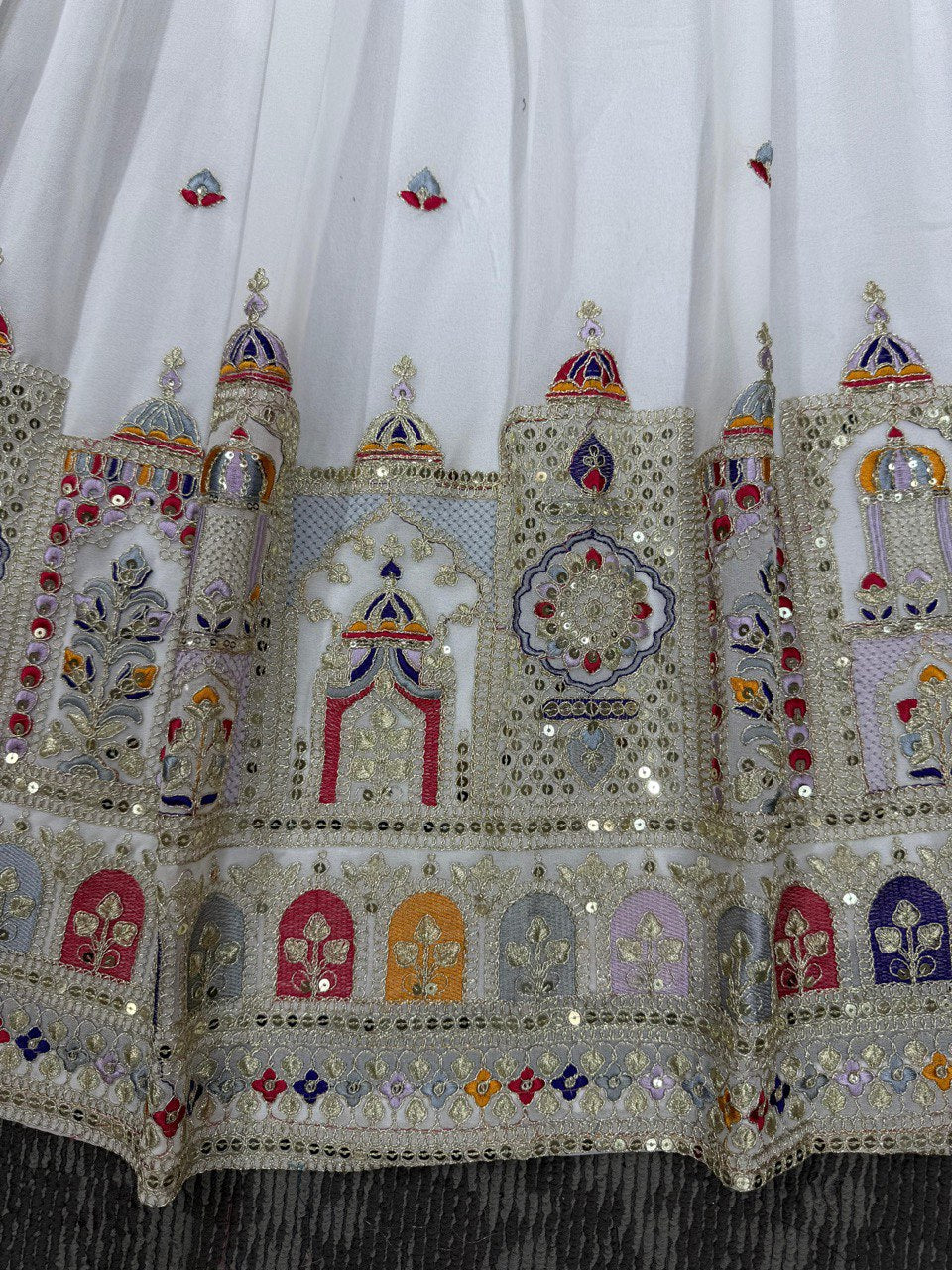 Faux Georgette Lehenga Choli Set - Coding Dori & Sequence Embroidery