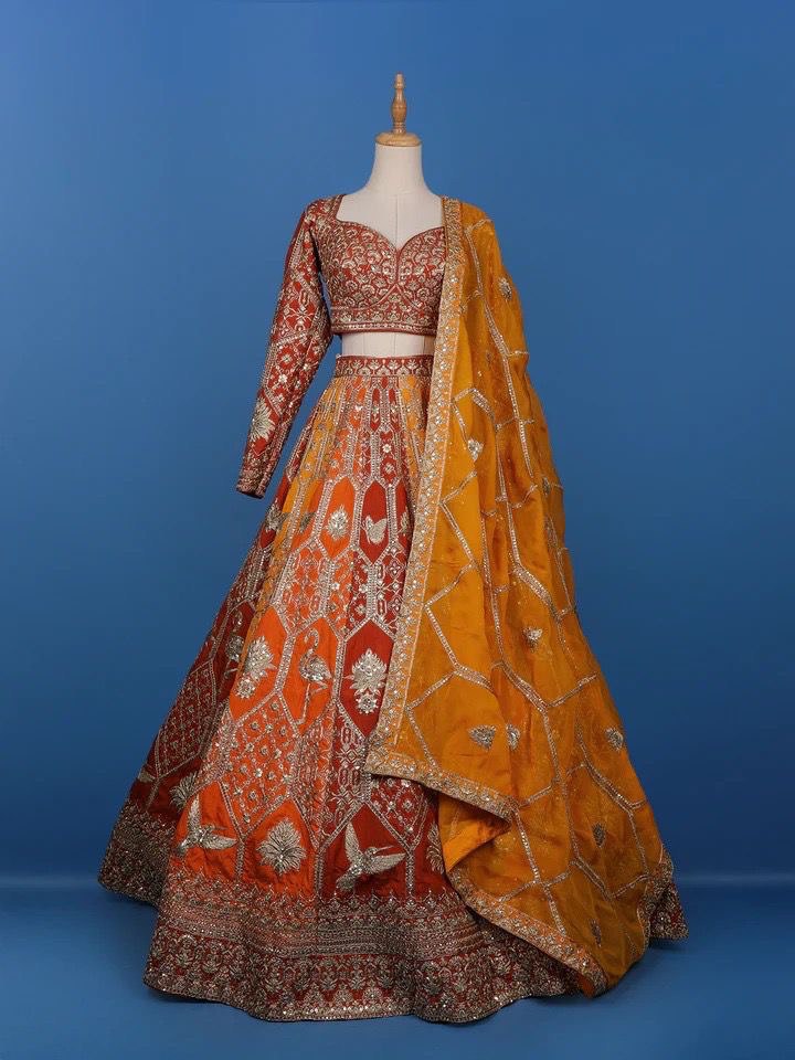 Regal Fuchsia Thread & Sequence Embroidered Lehenga Choli 373