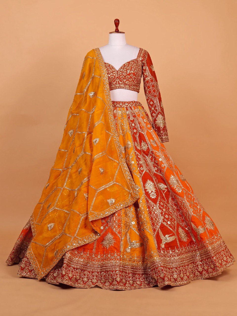 Regal Fuchsia Thread & Sequence Embroidered Lehenga Choli 373