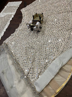 Soft Net Mirror Work Lehenga Choli with Sequins Embellishments
