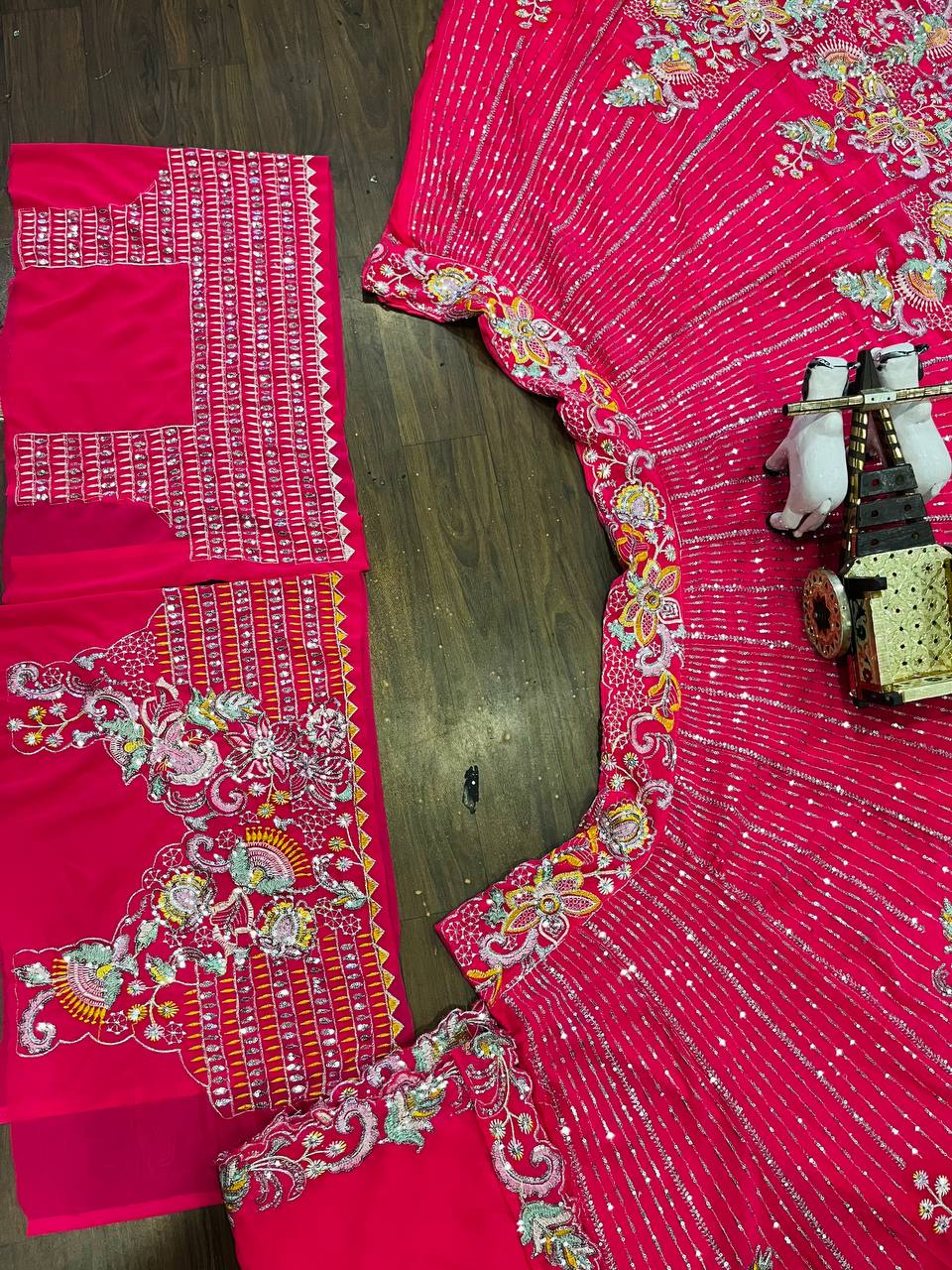 Buy Graceful Faux Georgette Lehenga with Embroidery &amp; Sequins Work Online