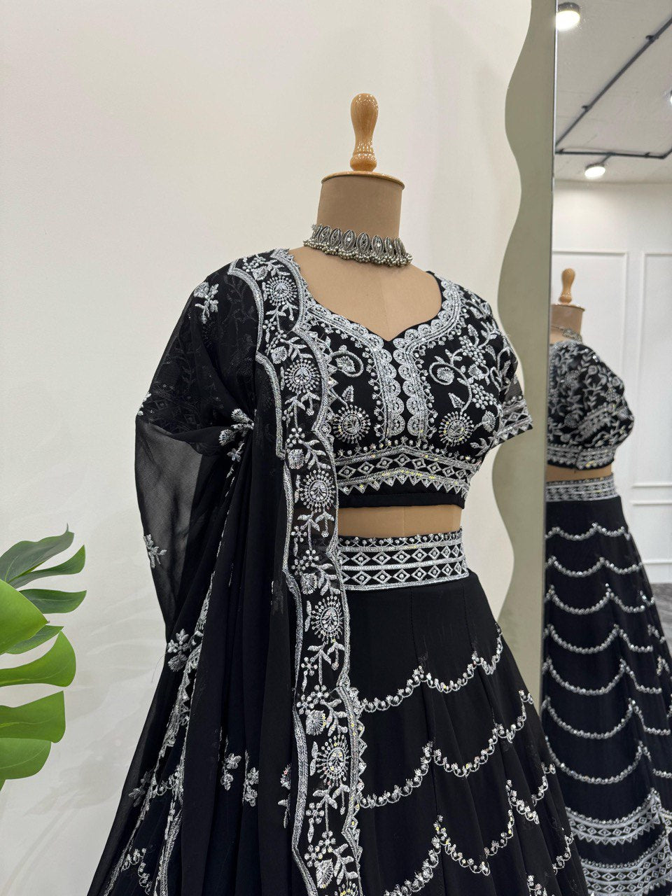 Exclusive 3.8m Flare Lehenga Choli for Women - Semi-Stitched, Sequence Work, Cancan Layer & Embroidered Dupatta
