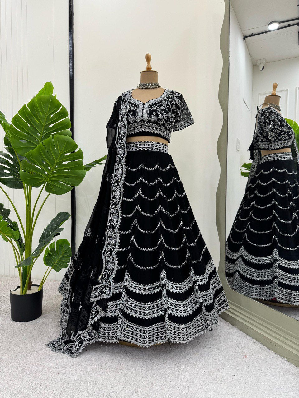 Exclusive 3.8m Flare Lehenga Choli for Women - Semi-Stitched, Sequence Work, Cancan Layer & Embroidered Dupatta
