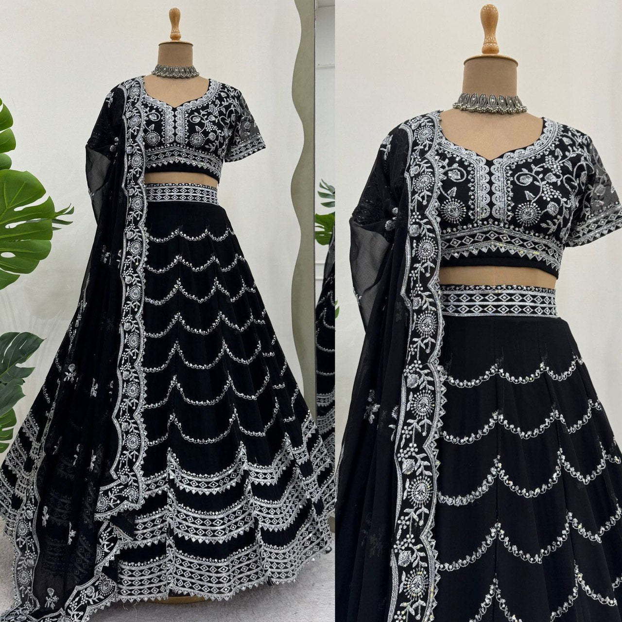 Exclusive 3.8m Flare Lehenga Choli for Women - Semi-Stitched, Sequence Work, Cancan Layer & Embroidered Dupatta