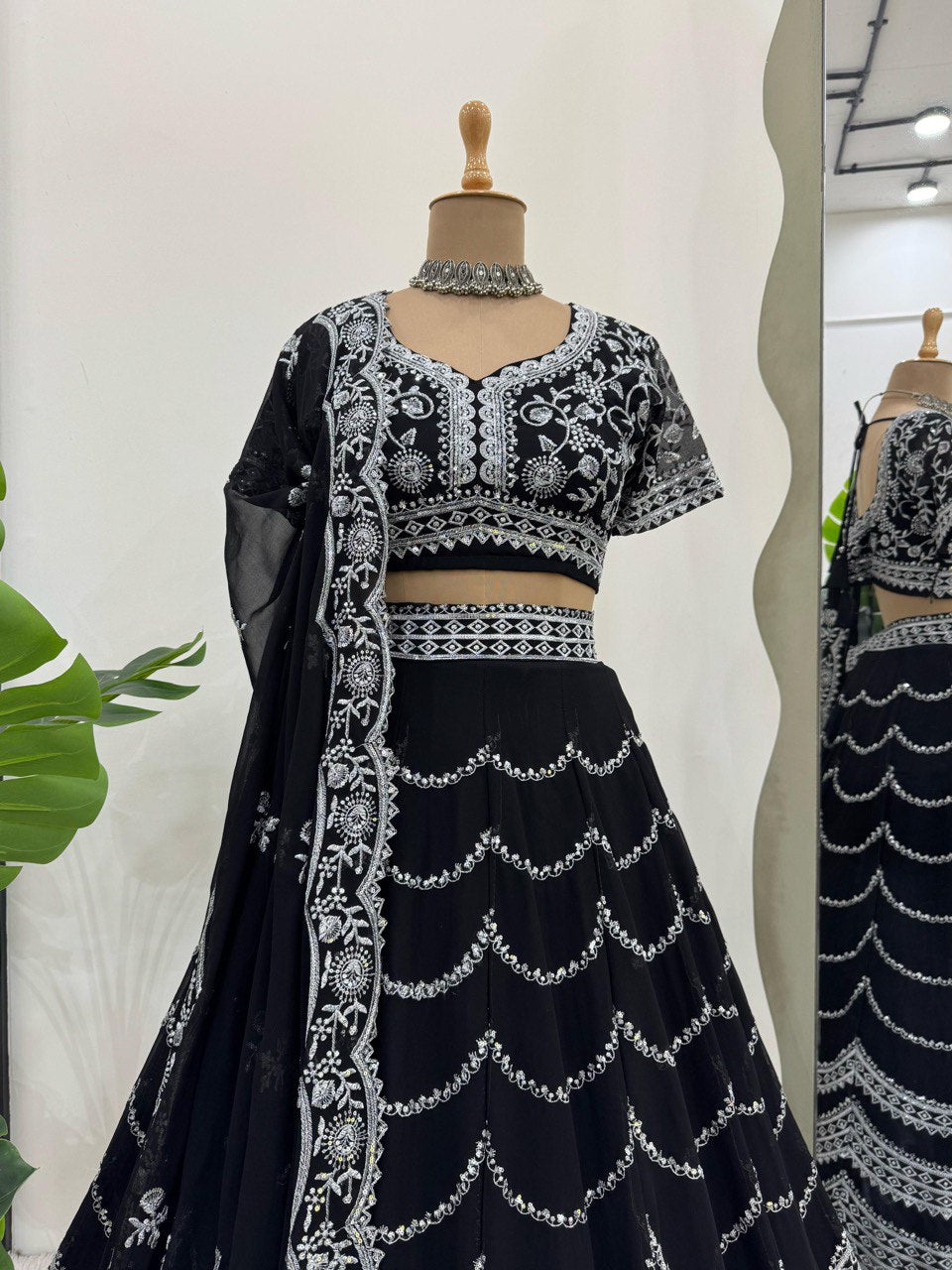 Exclusive 3.8m Flare Lehenga Choli for Women - Semi-Stitched, Sequence Work, Cancan Layer & Embroidered Dupatta