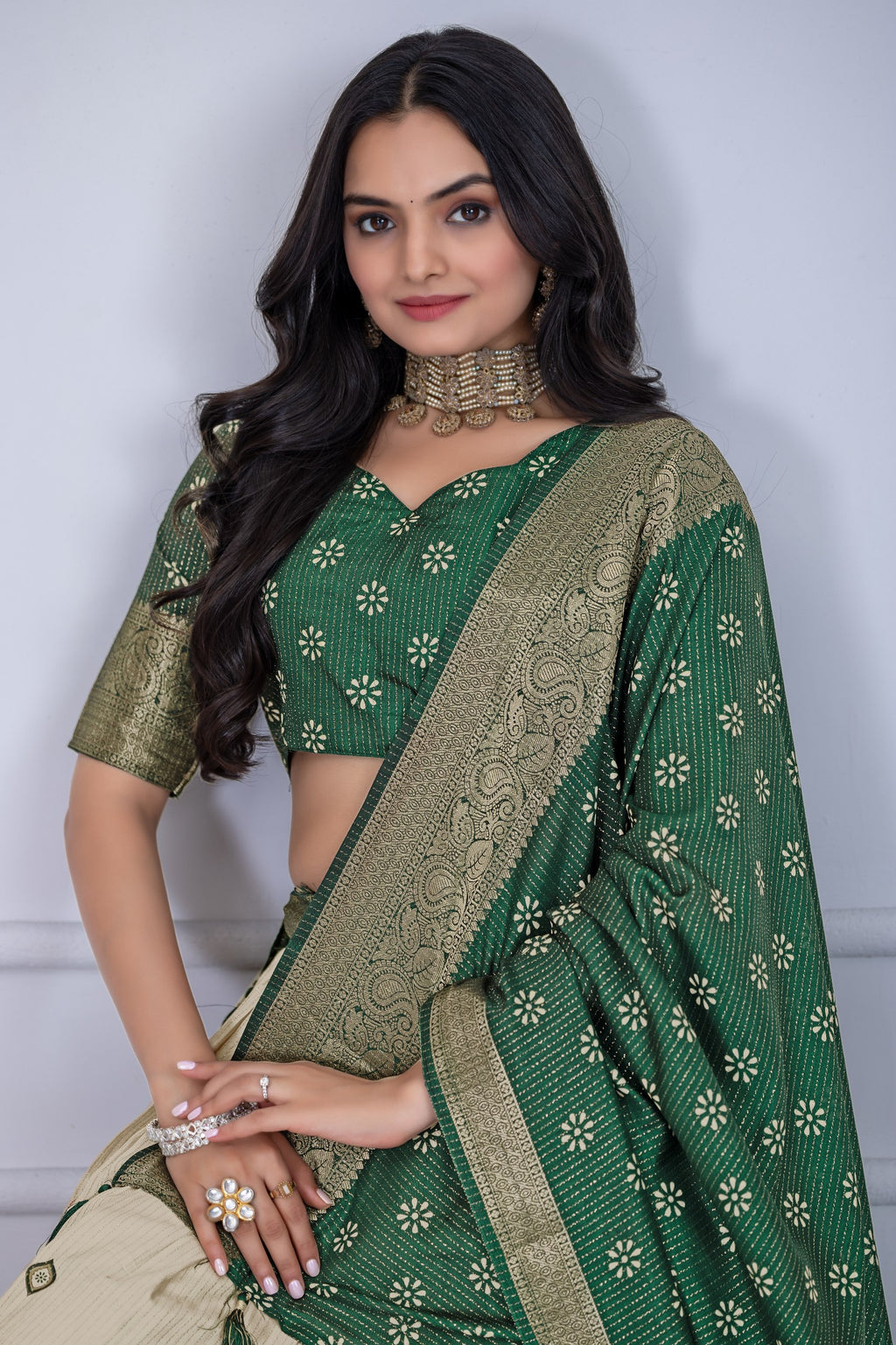 "Heavy Lichi Jacquard Lehenga Set with Zari Work (Stitched Upto Size 44) | Wedding & Festive Wear | 3.8m Flair"