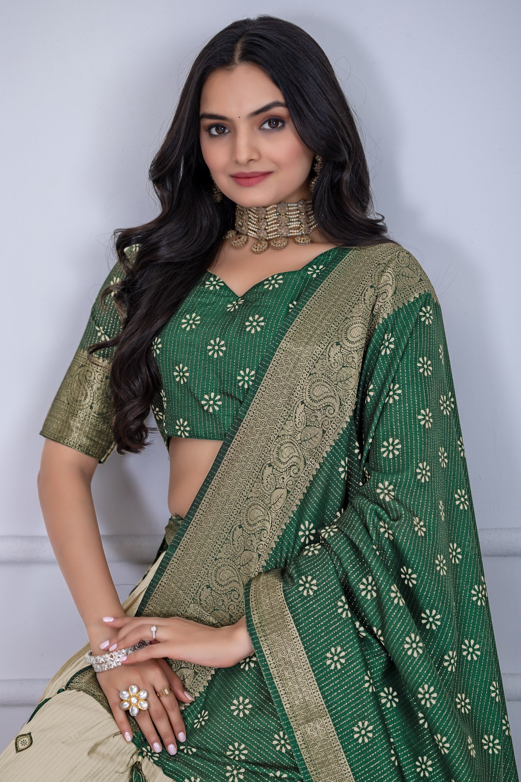"Heavy Lichi Jacquard Lehenga Set with Zari Work (Stitched Upto Size 44) | Wedding & Festive Wear | 3.8m Flair"