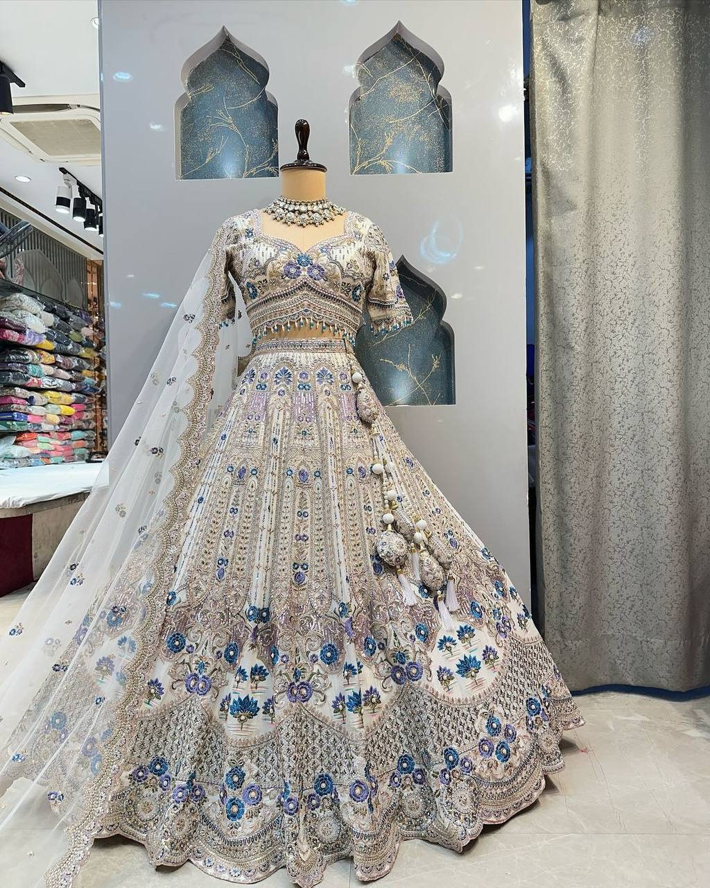 Heavy Mono Satin Silk Lehenga with Coding Sequins Embroidery – Perfect for Wedding & Party Wear
