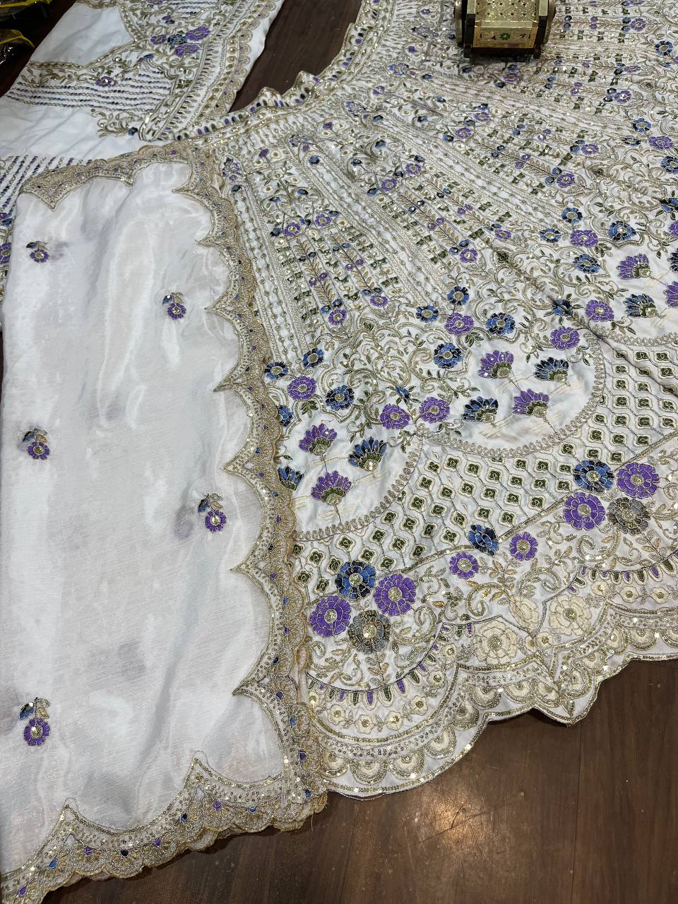 Heavy Mono Satin Silk Lehenga with Coding Sequins Embroidery – Perfect for Wedding & Party Wear