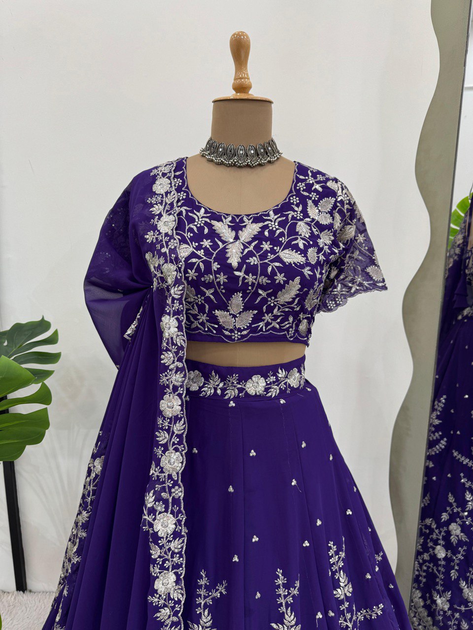 Royal 4m Flare Lehenga Choli for Women - Semi-Stitched, Sequence & Thread Work, Cancan Layer, Embroidered Dupatta
