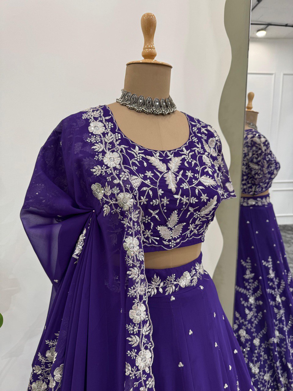 Royal 4m Flare Lehenga Choli for Women - Semi-Stitched, Sequence & Thread Work, Cancan Layer, Embroidered Dupatta