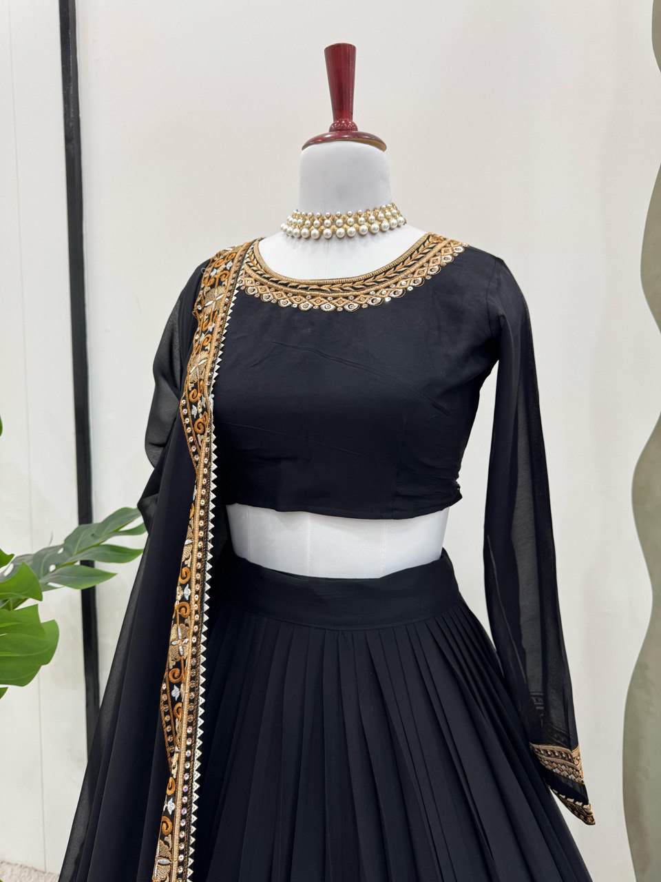 Semi-Stitched Lehenga Choli Set - 4m Flare, Faux Georgette, Sequence & Thread Work, Cancan Layer, Embroidered Dupatta