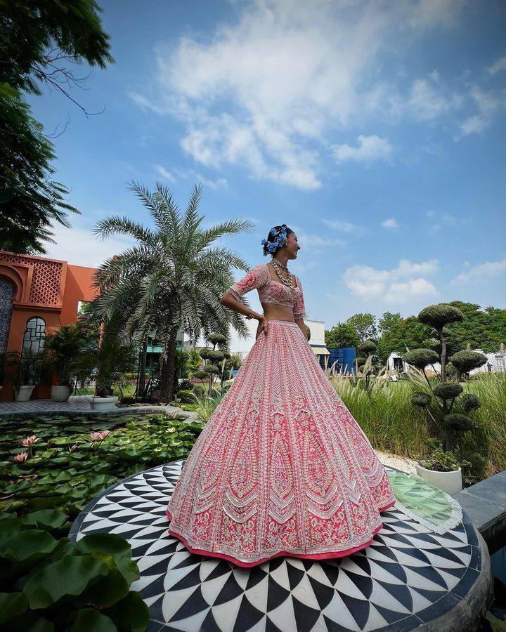 Faux Georgette Embroidered Lehenga Set with Dual Dupatta – Graceful Festive Wear