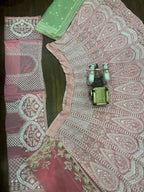 Baby Pink Embroidered Lehenga Set with White Thread and Sequin Work