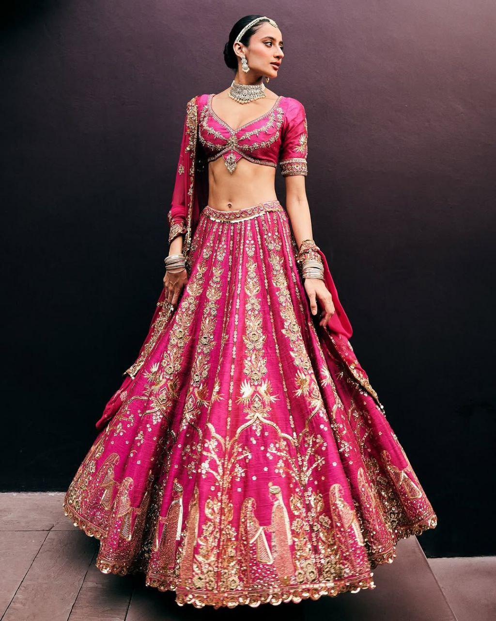 Premium Two-Tone Tapeta Silk Lehenga Choli Set