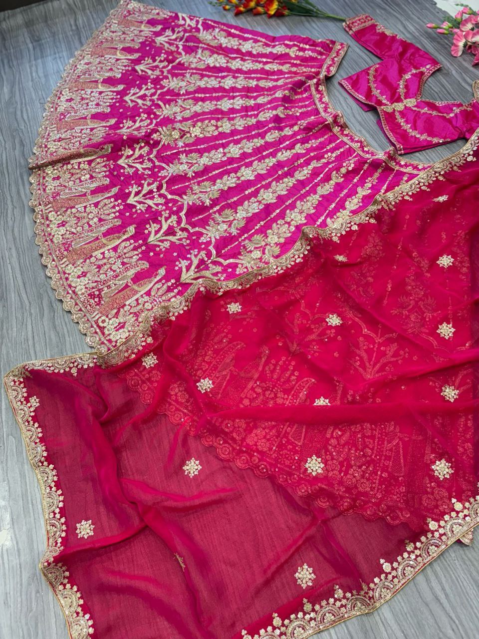 Premium Two-Tone Tapeta Silk Lehenga Choli Set